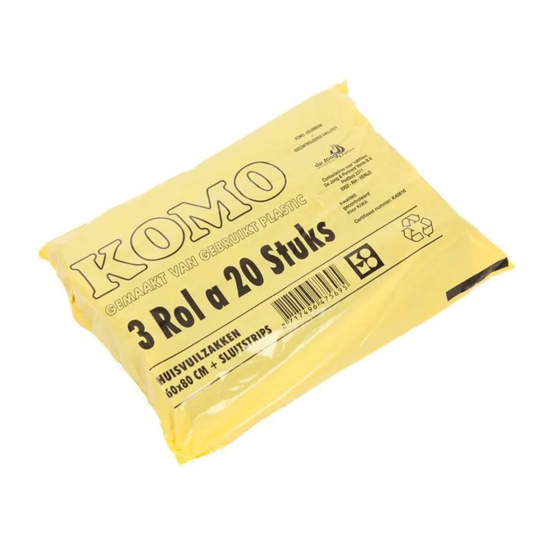 KOMO Afvalzakken 60L Grijs 60x80cm