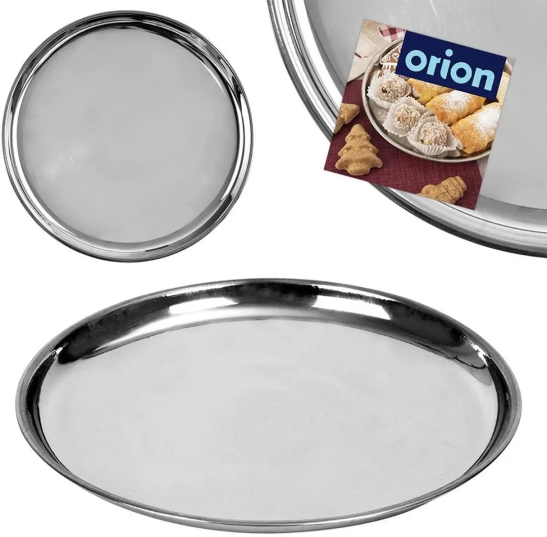 Orion Ronde Roestvrijstalen Serveerplank 18cm - Zilver