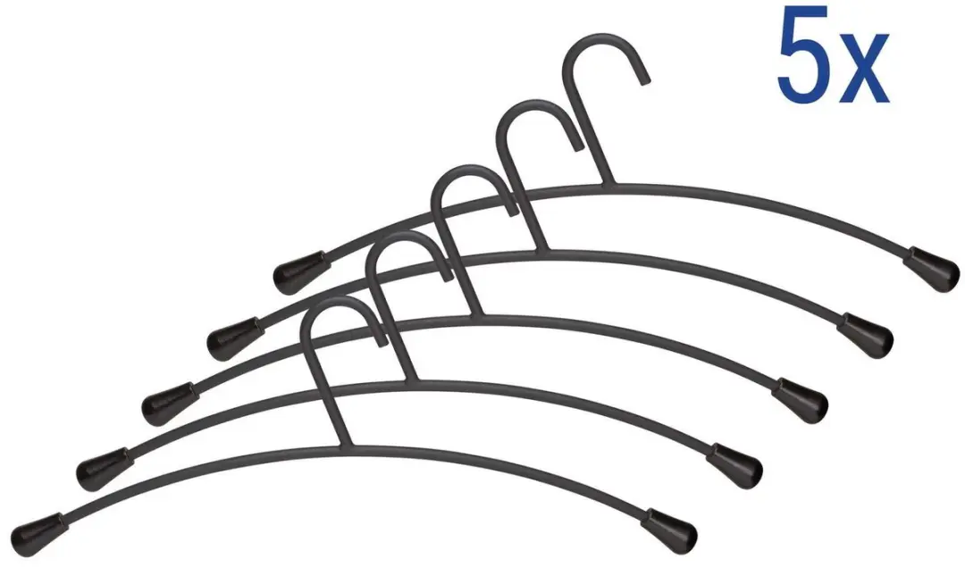 MAUL Kleerhanger 46.5cm - 5 Stuks - Zwart