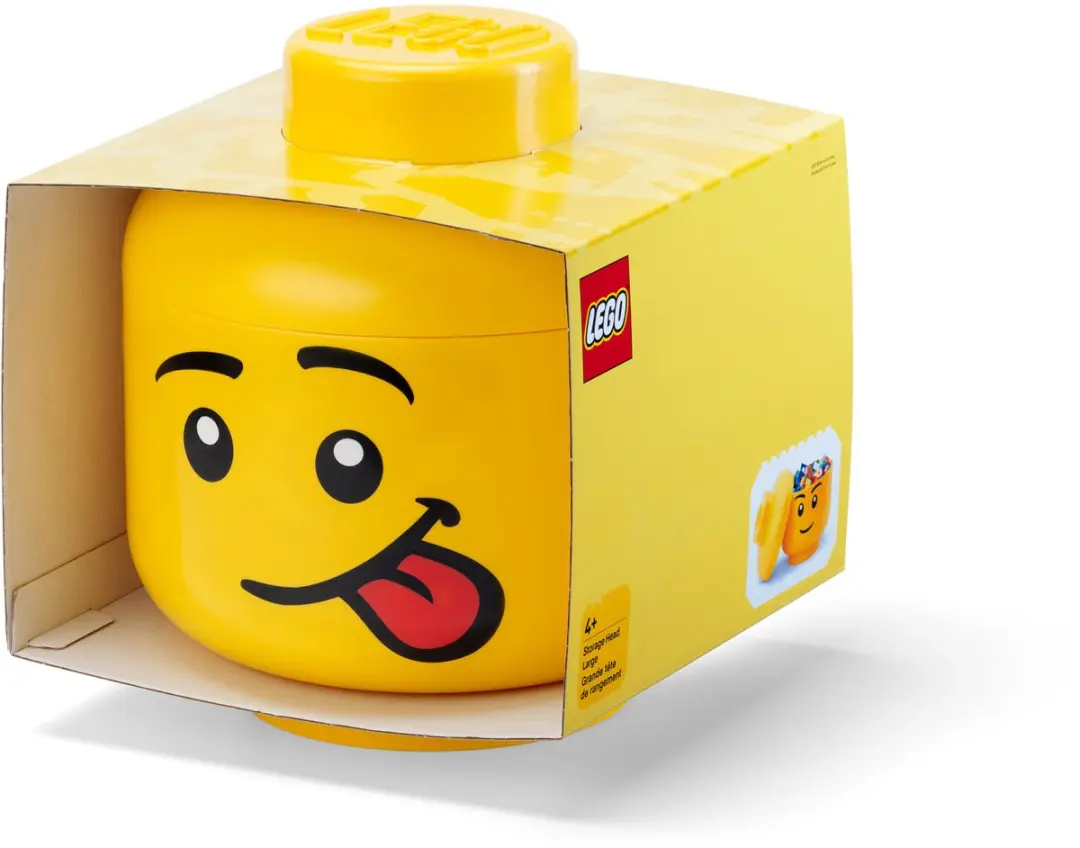 Opbergbox Iconic Hoofd Silly 16 cm, Geel - LEGO