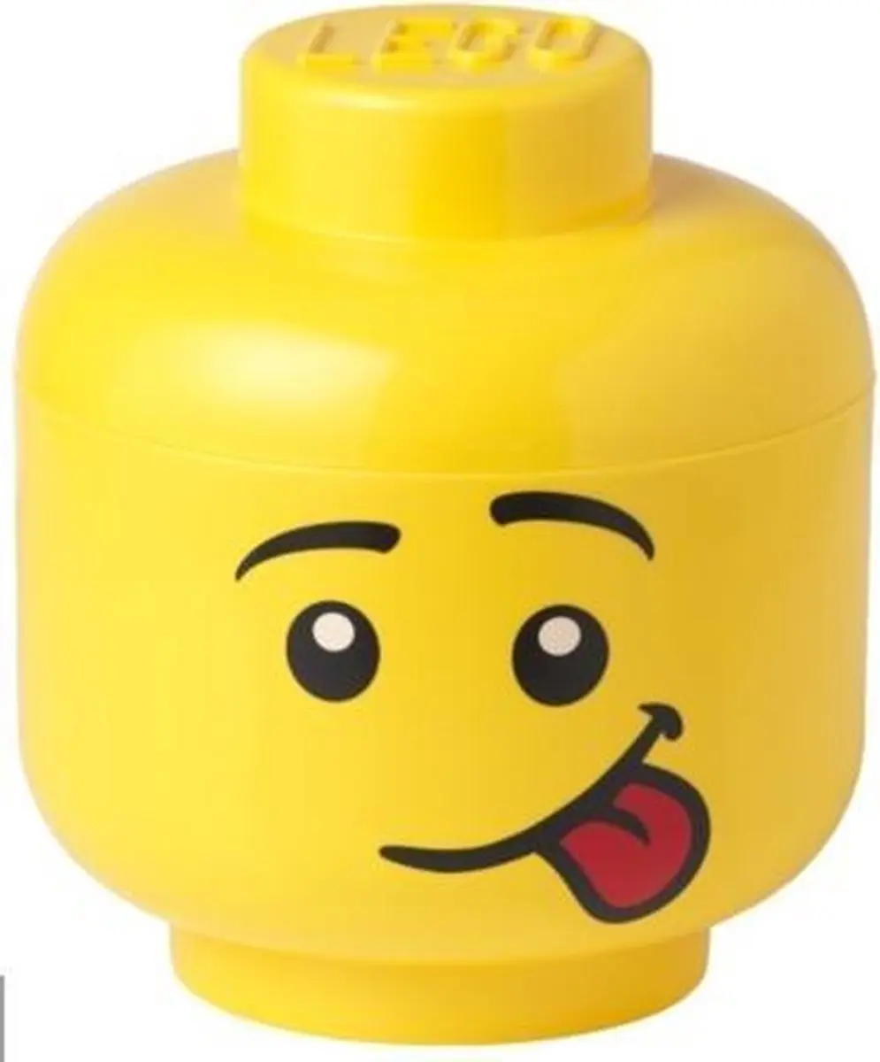 Opbergbox Iconic Hoofd Silly 16 cm, Geel - LEGO