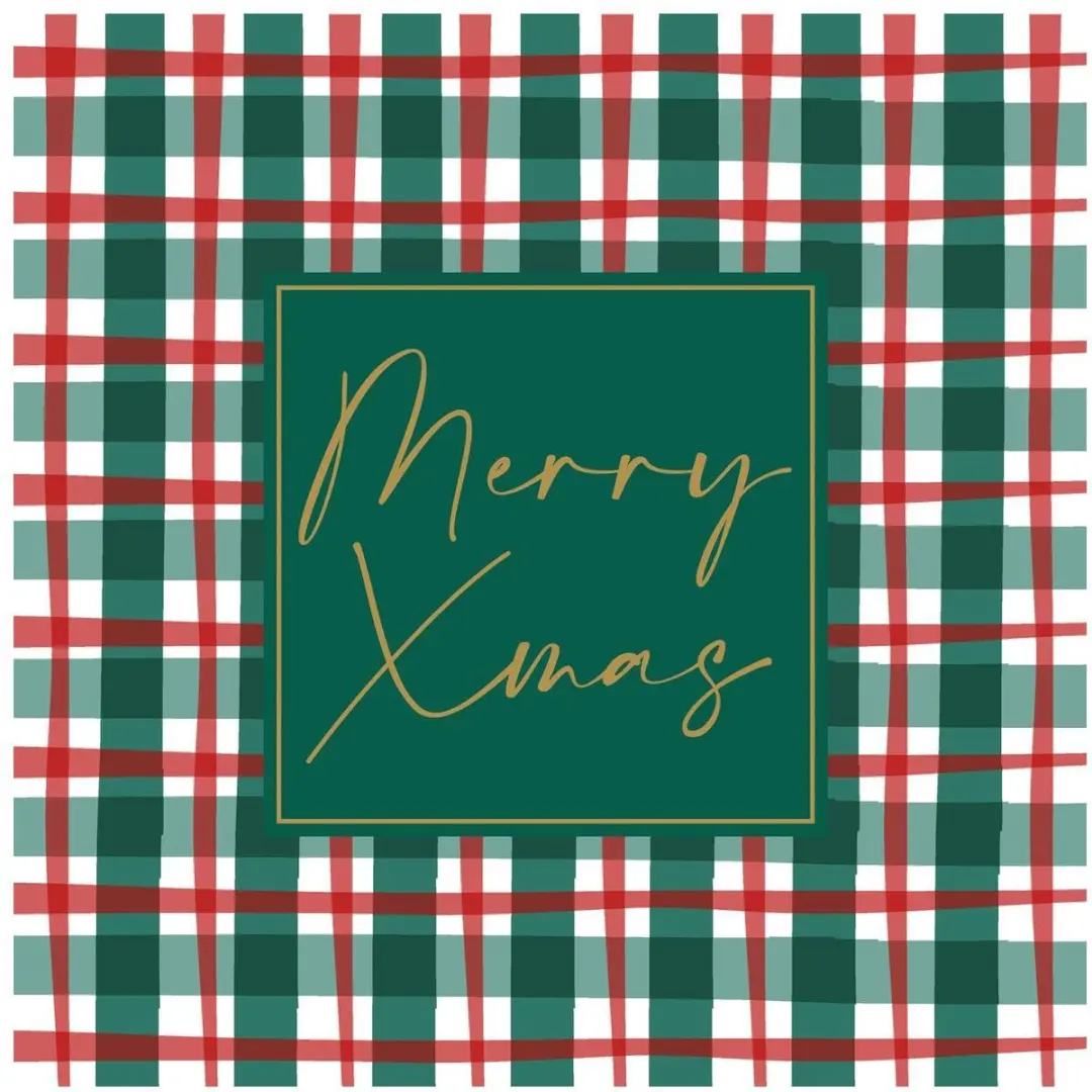 Duni Xmas Check Kerst Servetten 33x33cm