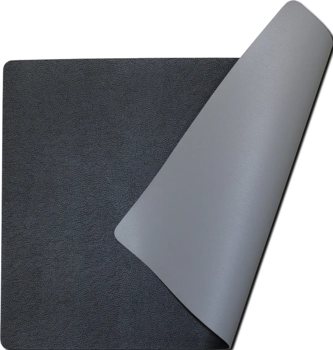 Wicotex Placemats Kunstleer Zwart/Grijs Moon - 12 Stuks