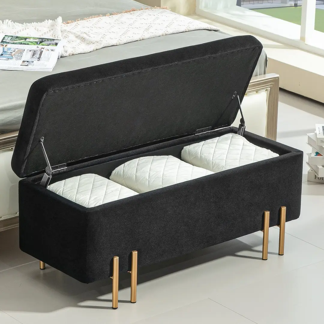Homcom Sitzbank met Stauraum - 100x40x42cm - Zwart