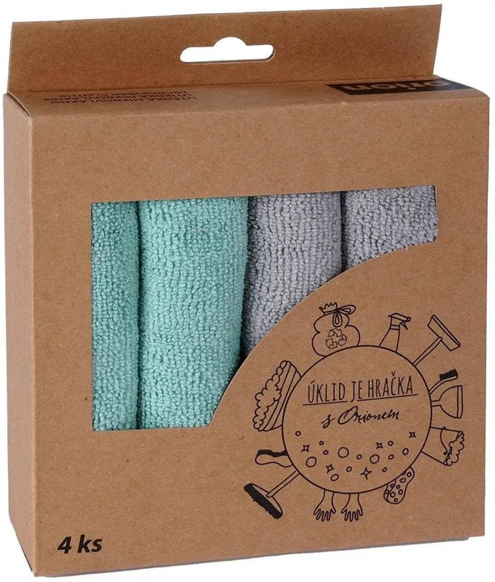 Orion Microvezeldoeken 710986 - 4 Stuks - Grijs/Groen - afbeelding 5 van 6