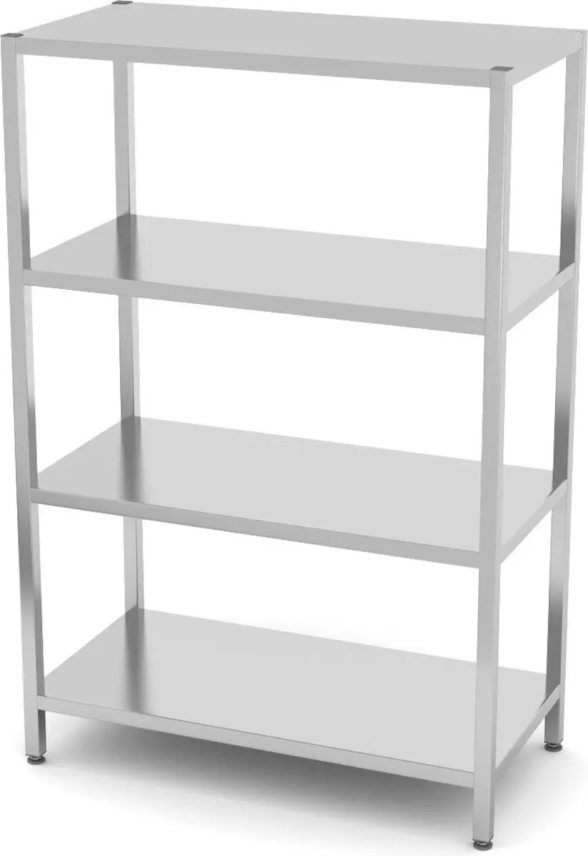 HENDI Opbergrek 4 Planken - 1200x600x1800mm - Roestvrij staal