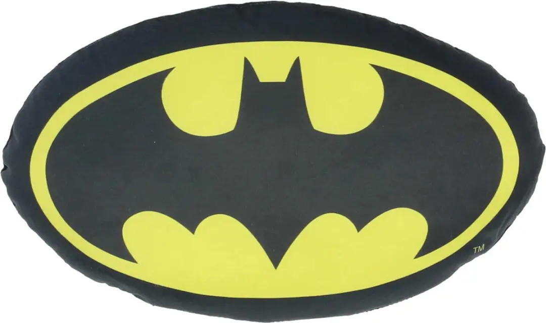 Marvel Batman Junior Kussen 38x24cm - Zwart/Geel
