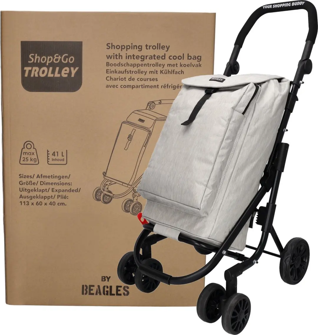 Beagles Shop & Go Boodschappenkar 23079026 - 305L Lichtgrijs - afbeelding 6 van 6