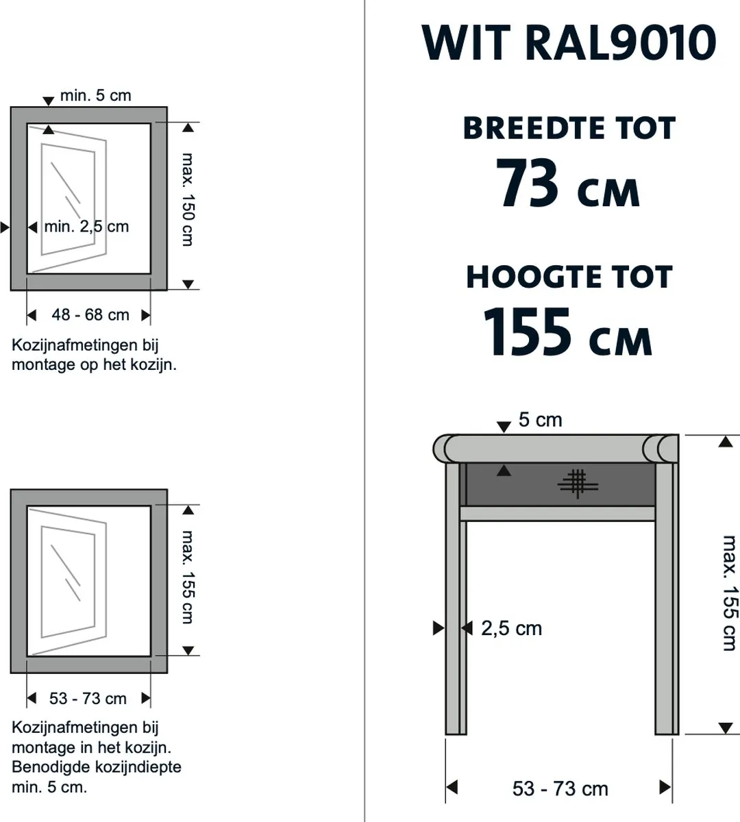 Bruynzeel Rolhor Raam S700 73x155cm - Wit - afbeelding 6 van 6