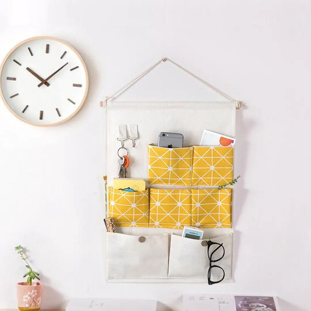 ECTEATOY Hangende Organizer 7 Vakken Geel 35x49cm - afbeelding 5 van 5