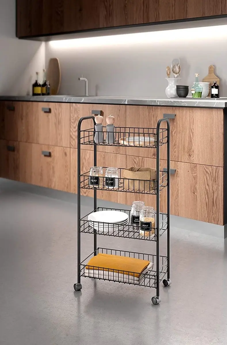 Metaltex Ascona Keukentrolley 344504162 - Zwart - 84x41cm