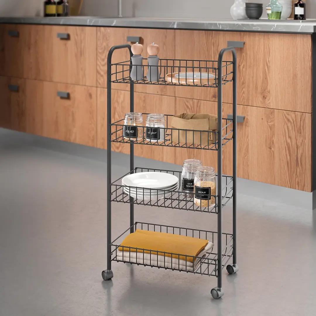 Metaltex Ascona Keukentrolley 344504162 - Zwart - 84x41cm