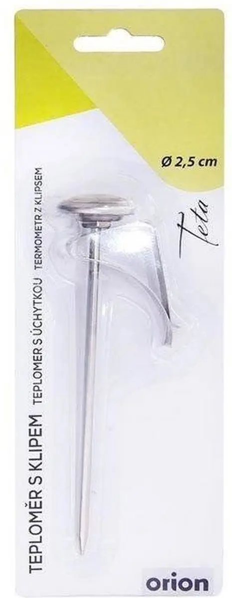Orion Keukenthermometer Edelstaal met Clip - 14cm Sonde