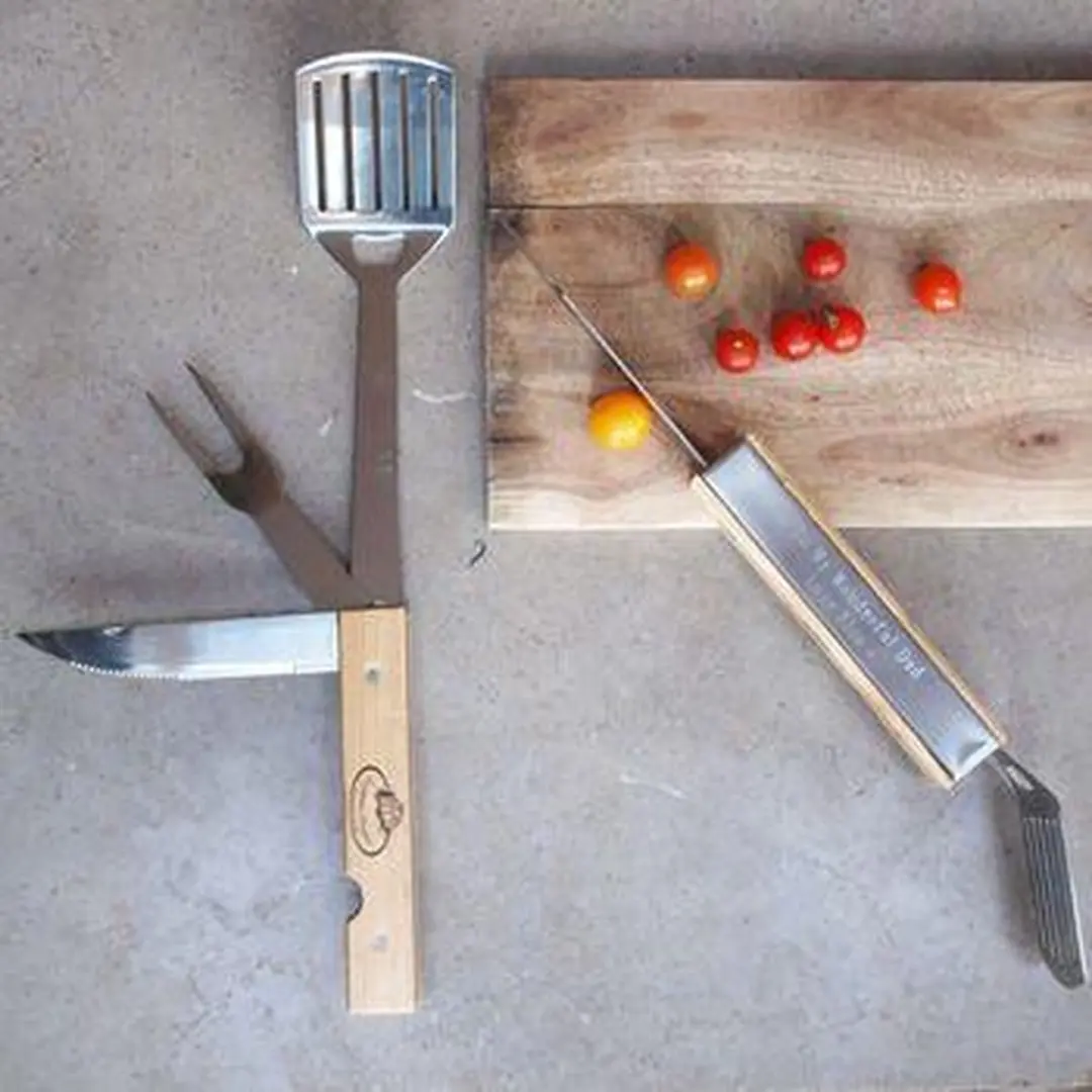 Esschert Design Inklapbaar BBQ Gereedschap - Staal Zwart