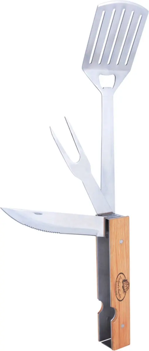 Esschert Design Inklapbaar BBQ Gereedschap - Staal Zwart