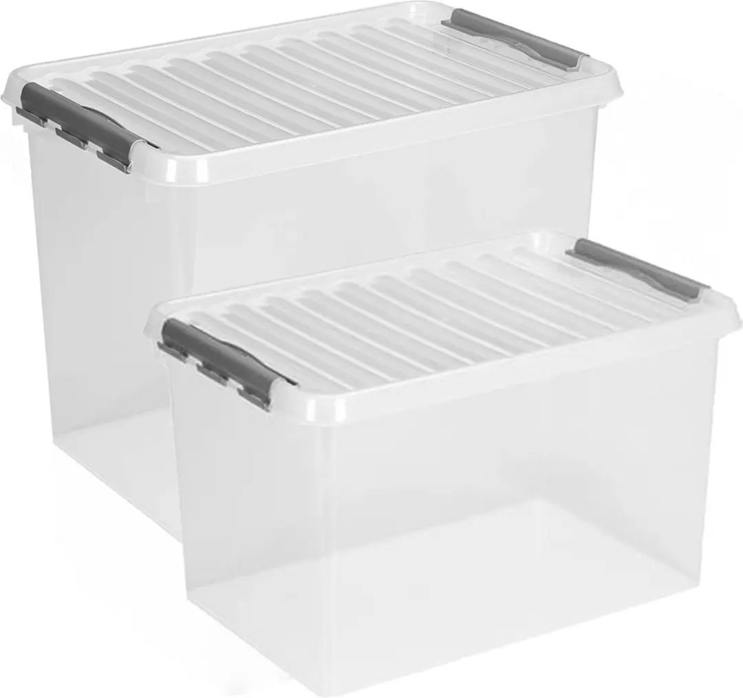 Sunware Opslagboxen met Deksel - 2x 72L Transparant
