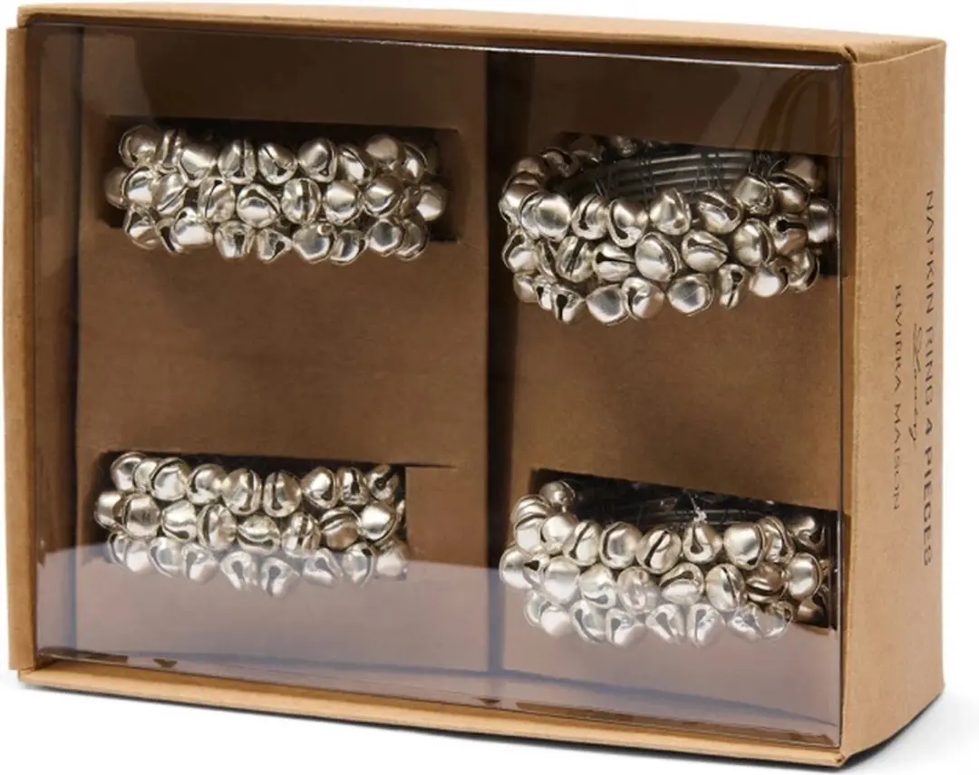 Riviera Maison Louey Servetringen - 4 Stuks - Zilver