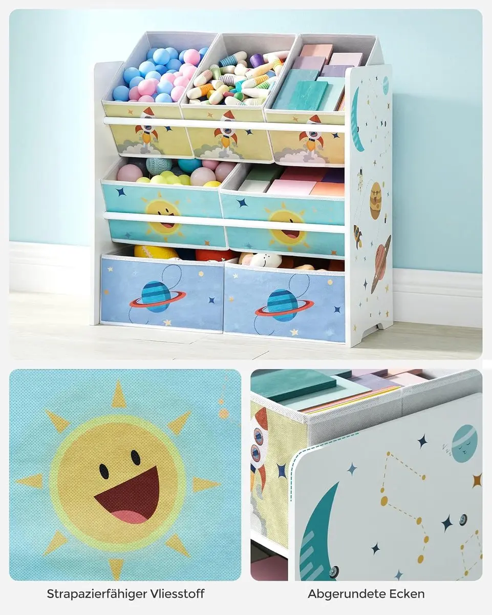 Songmics Kinderkast met 7 Opbergdozen - 29,5x62,5x60cm Wit