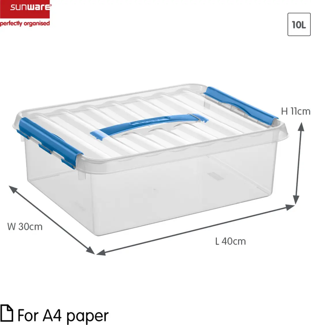 Sunware Q-line Opbergbox 10L - 40x30x11cm Blauw