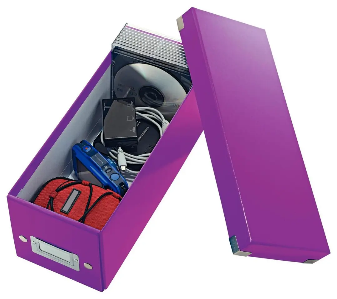 Leitz WOW Click & Store Opbergdoos CD’s - 14,3x35,2cm - Paars - afbeelding 6 van 6
