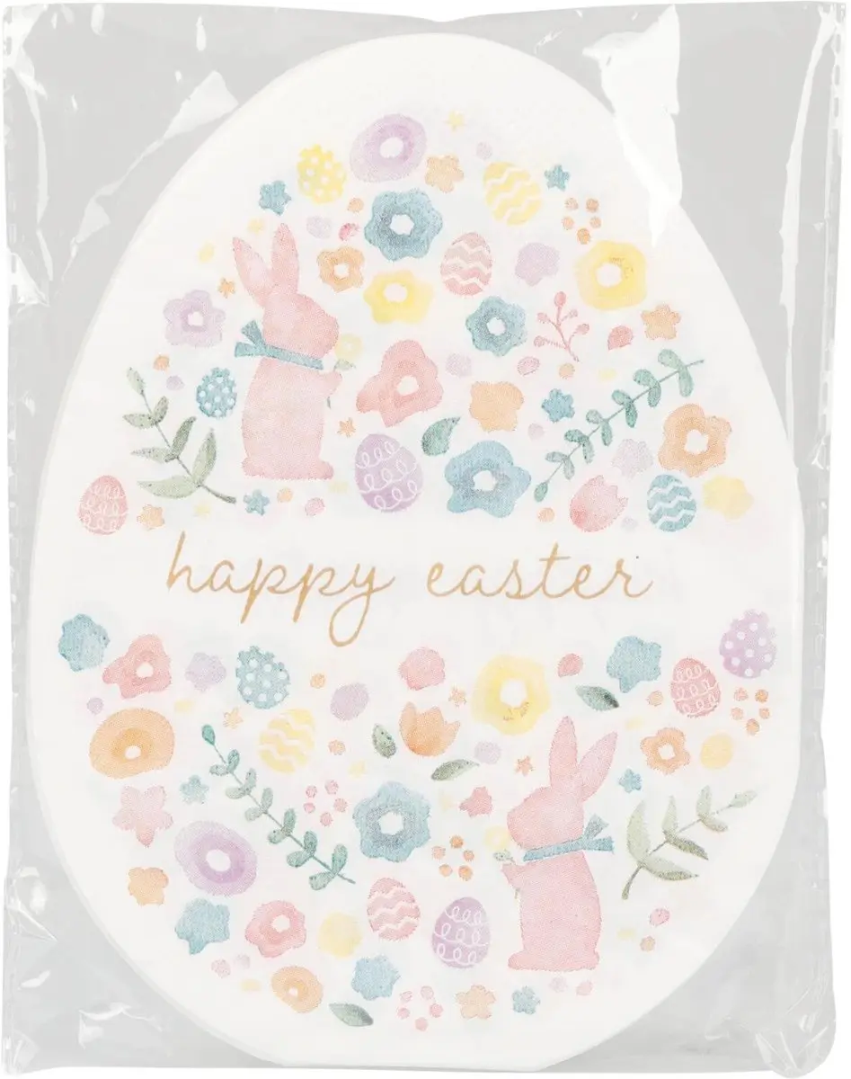 Excellent Houseware Paas Servetten - 60 Stuks - 33x33cm - Multi Pastel