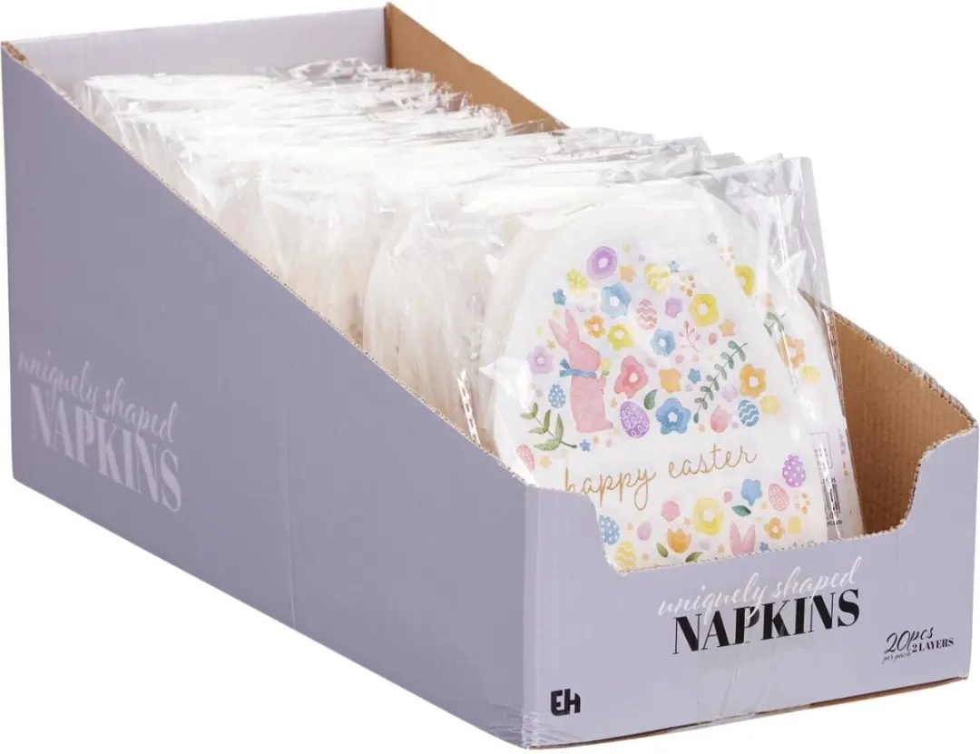 Excellent Houseware Paas Servetten - 60 Stuks - 33x33cm - Multi Pastel