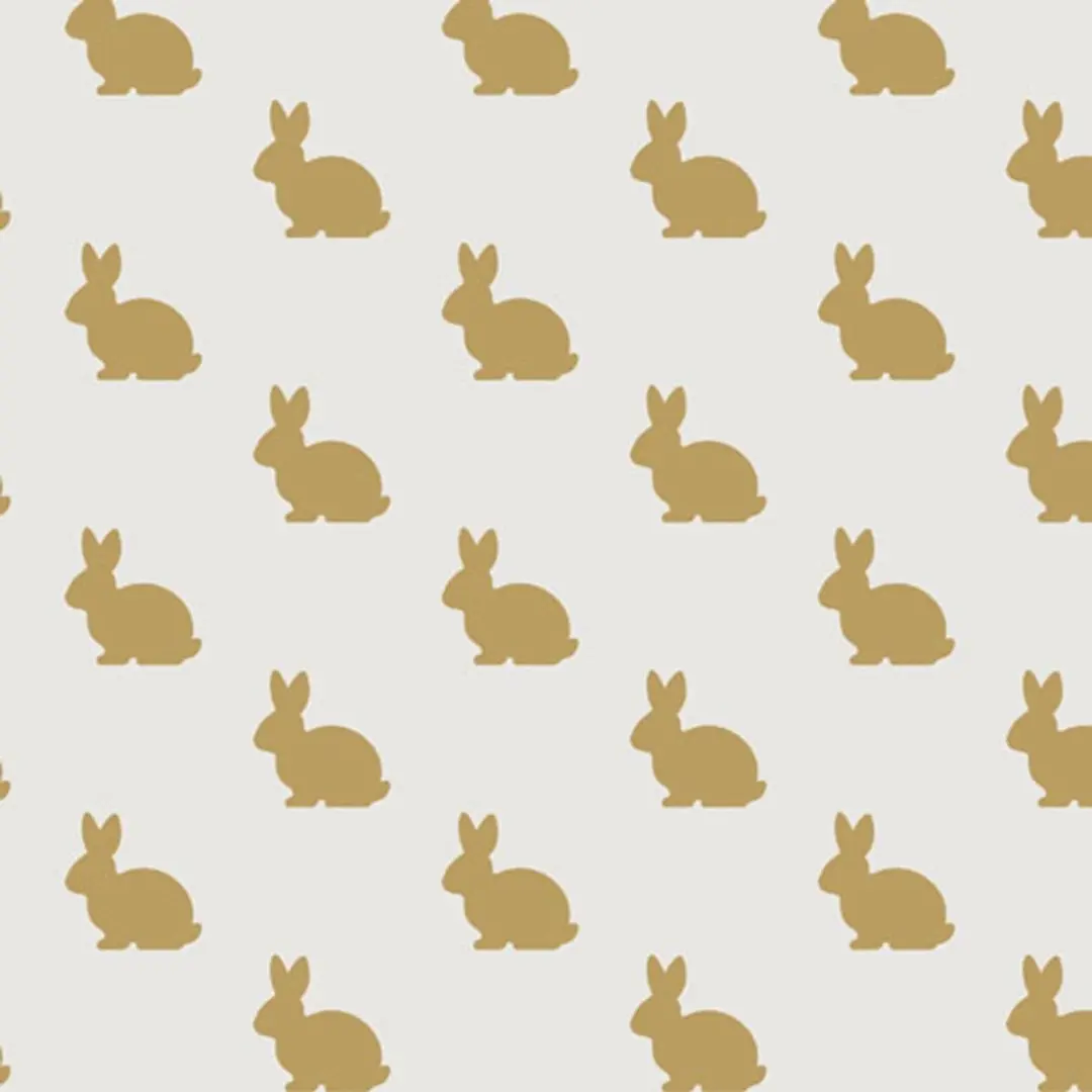 Duni Golden Bunny Paas Servetten 40x - 24x24cm - Goudkleurig
