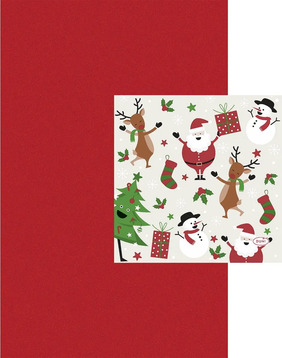 Duni Kerstdiner Tafelset - Rood - 21 Stuks
