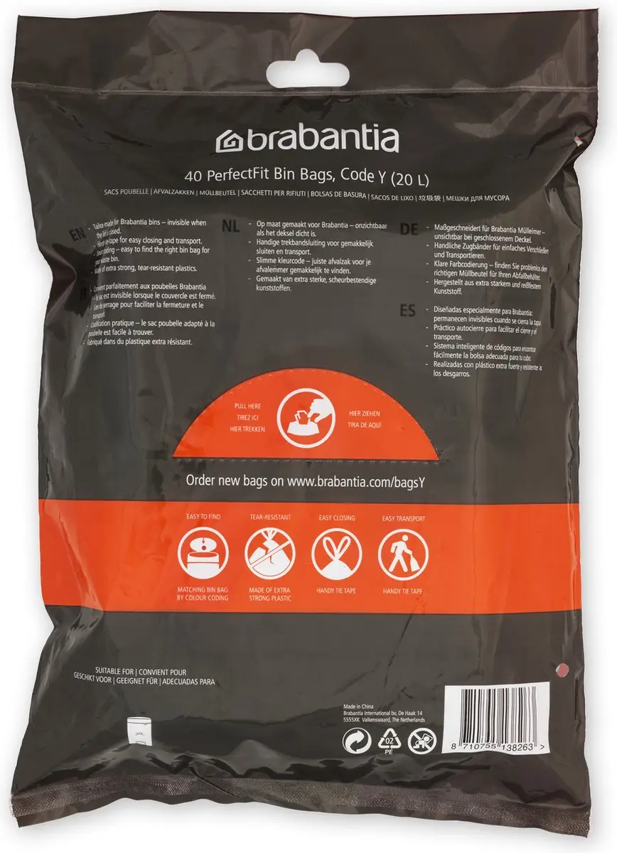 Brabantia PerfectFit Vuilniszakken 20L - 40 Stuks - afbeelding 6 van 6