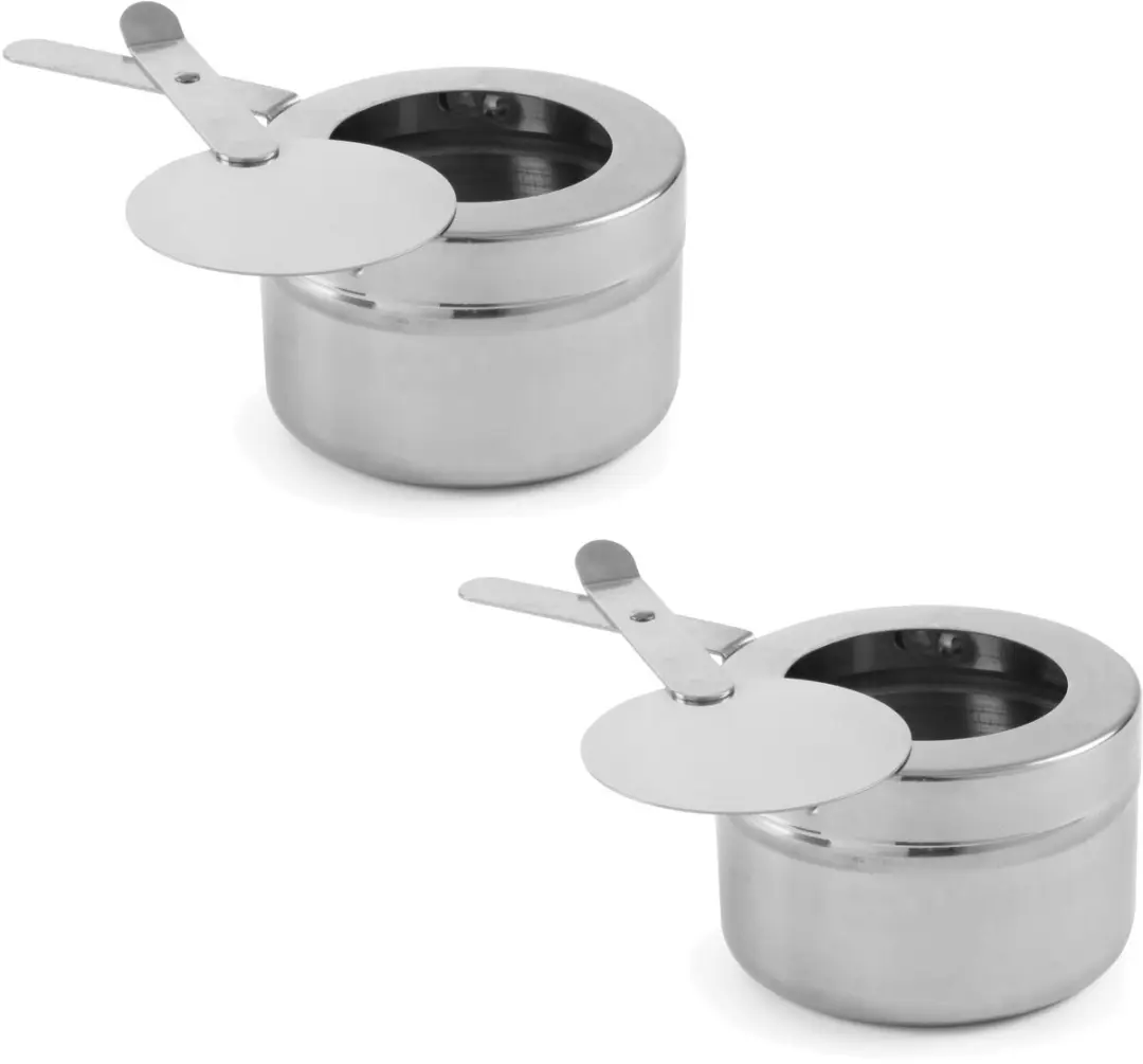 HENDI Brandpasta Blikhouder Set - 2 Stuks - Roestvrij Staal