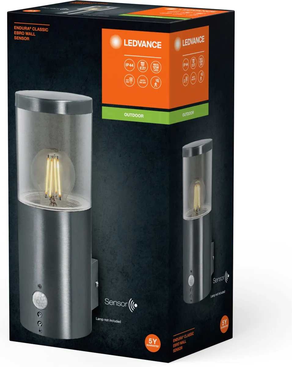 LEDVANCE Endura Classic EBRO Wandlamp - Zwart - IP44