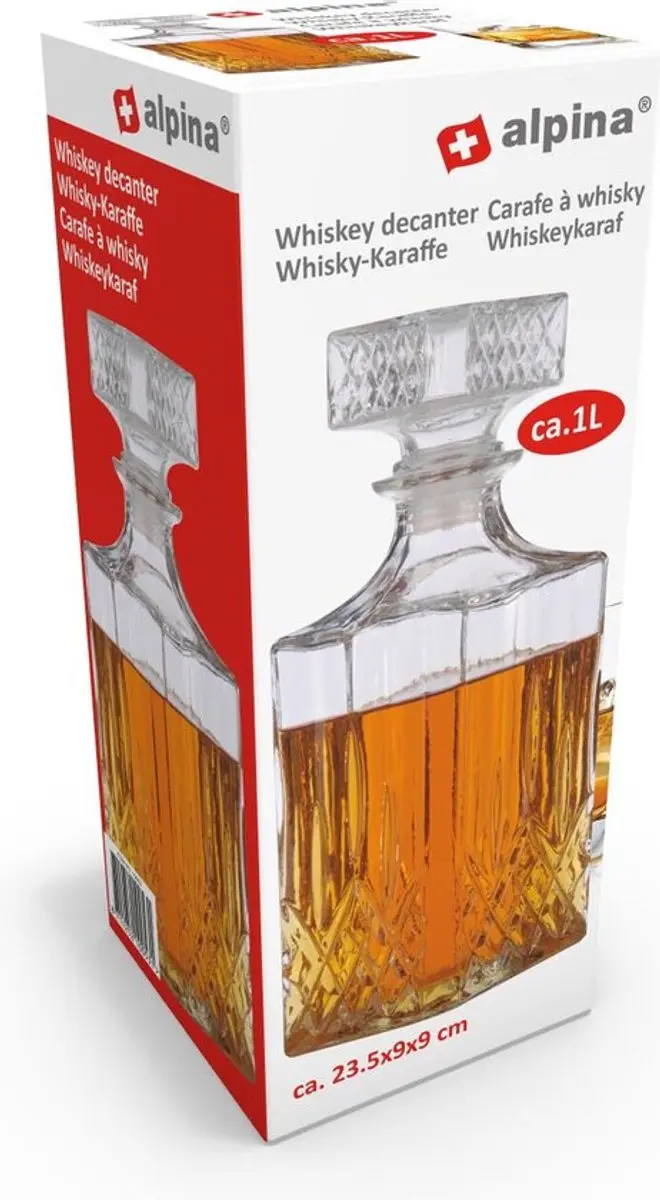 Alpina Whiskey Karaf 800ml - Glas