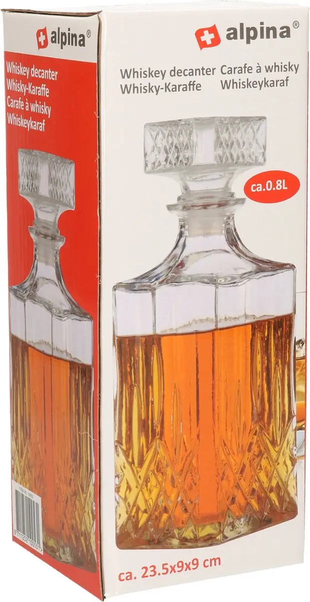 Alpina Whiskey Karaf 800ml - Glas