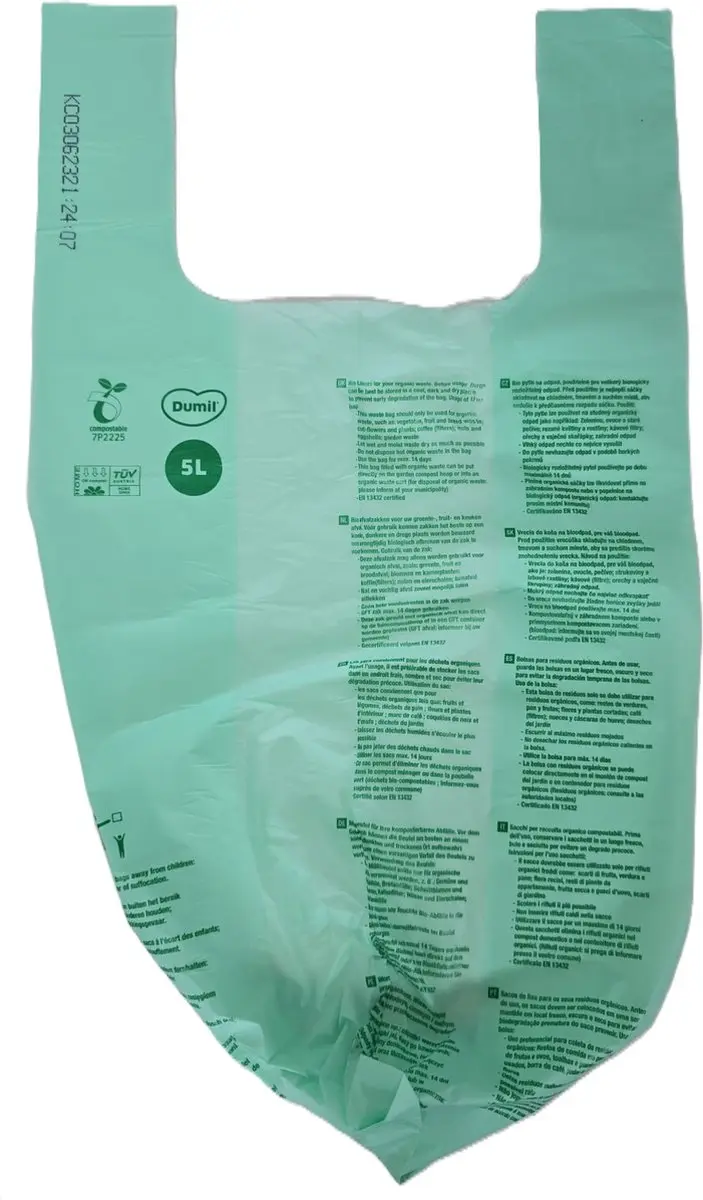 Dumil Bio Afvalzakken 5L - 10 Stuks - Groen