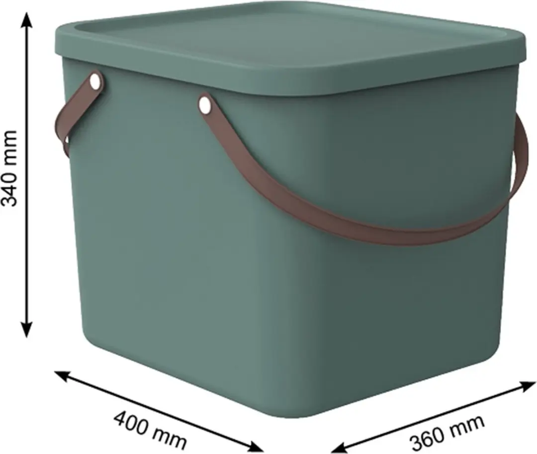 Rotho Prullenbak 40L - Donkergroen