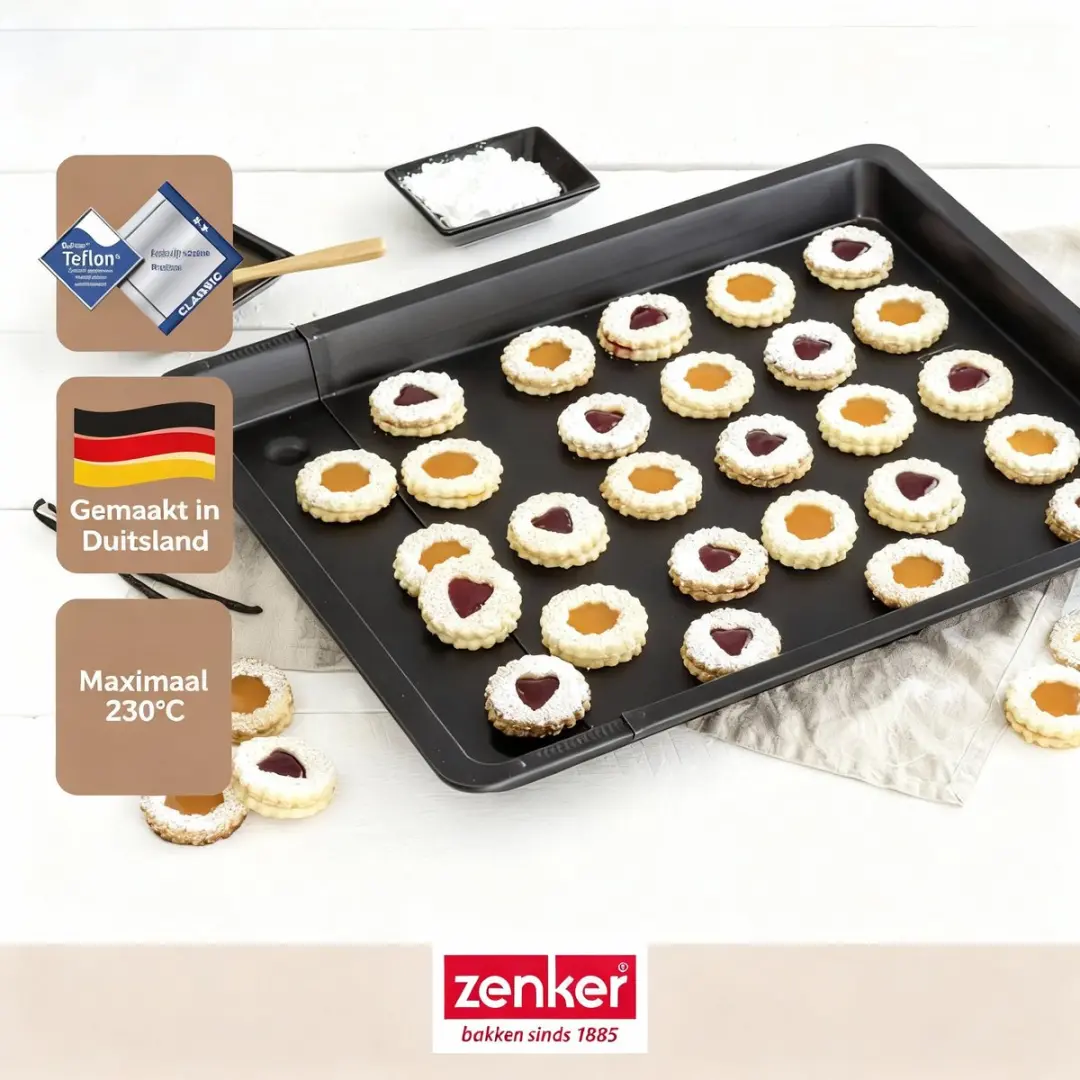 Zenker 6540 Uitbreidbare Ovenbakplaat 37-52cm - Zwart