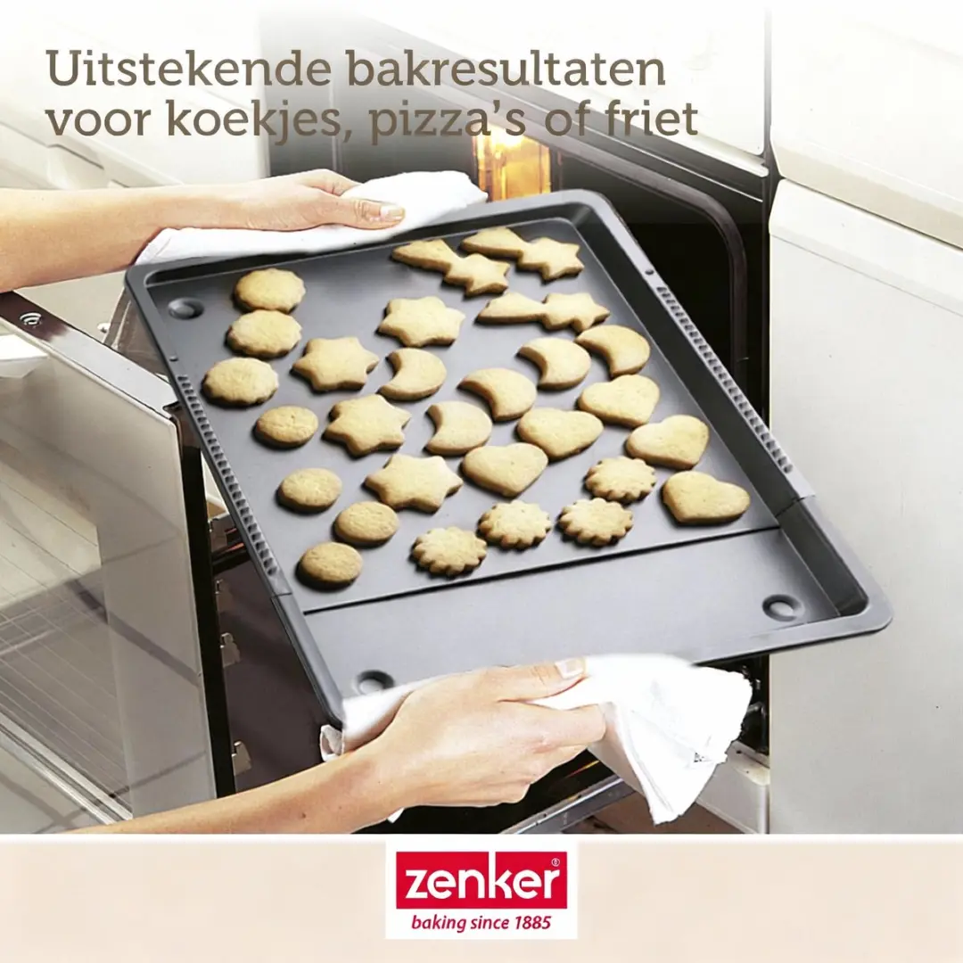 Zenker 6540 Uitbreidbare Ovenbakplaat 37-52cm - Zwart