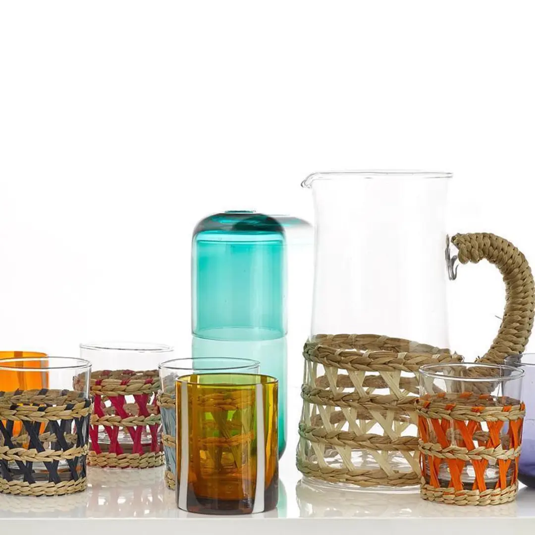 Pols Potten Jug Glass + Reed - 2L Transparant