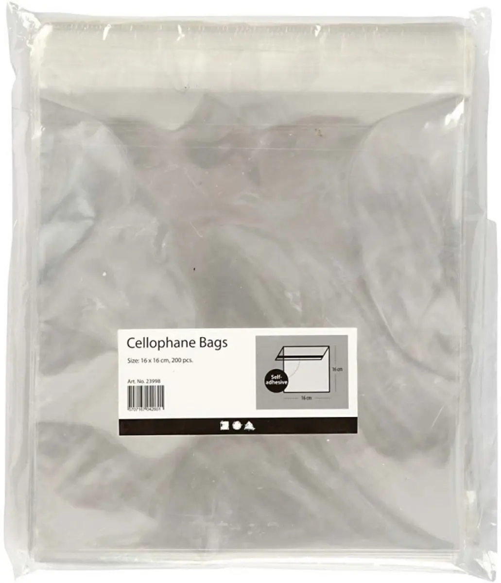 Creativ Company Cellofaan Zakjes 16x16cm - 200 Stuks