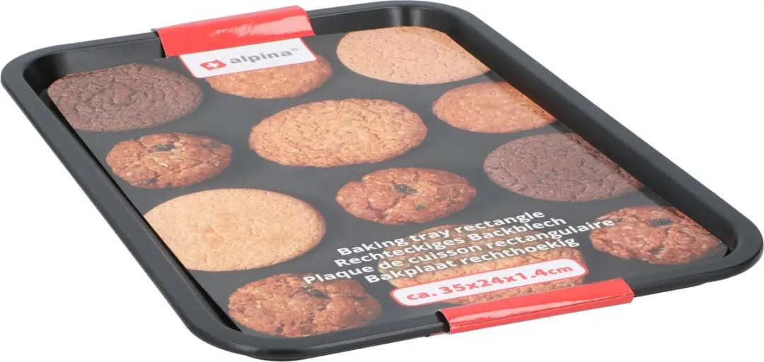 Alpina Bakplaat 35x24cm - Antiaanbak - Zwart