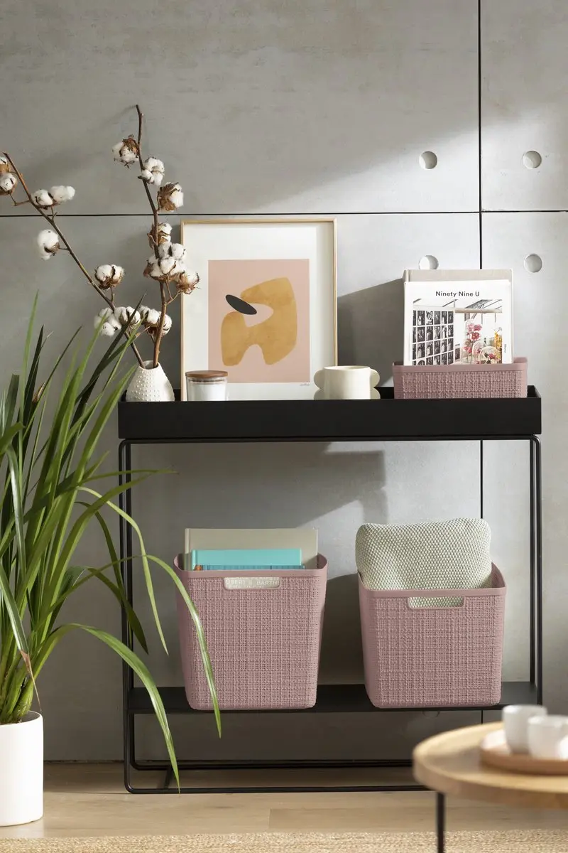 Curver Jute Opbergmand Cube 17L - Roze