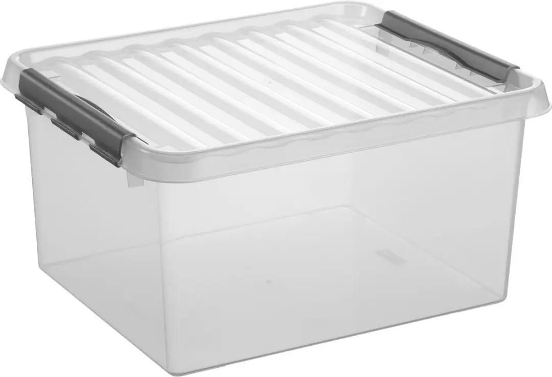 Sunware Q-Line Opbergbox 36L - 4 Stuks - Lichtgrijs