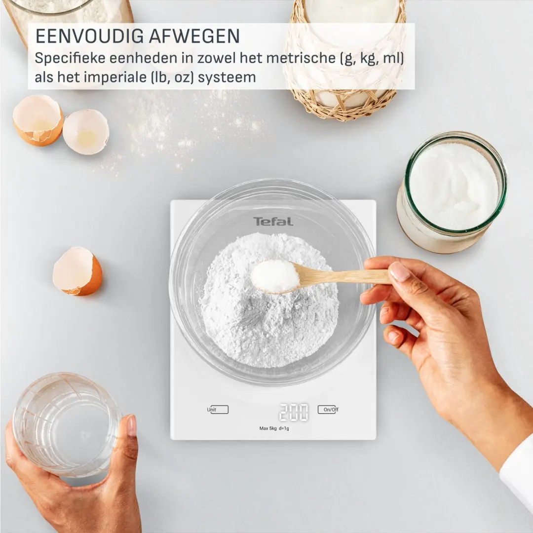 Tefal Essential BC5504 Keukenweegschaal 5kg - Blauw - afbeelding 6 van 6