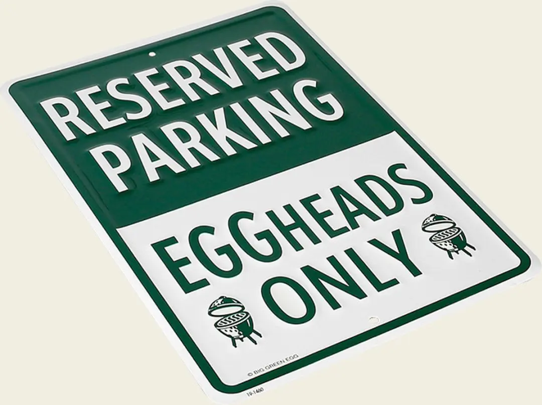 Big Green Egg Eggheads Only Parkingbord - Wit/Groen