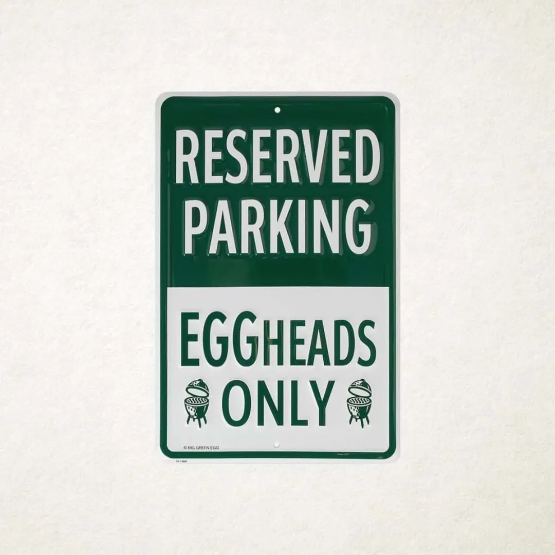 Big Green Egg Eggheads Only Parkingbord - Wit/Groen
