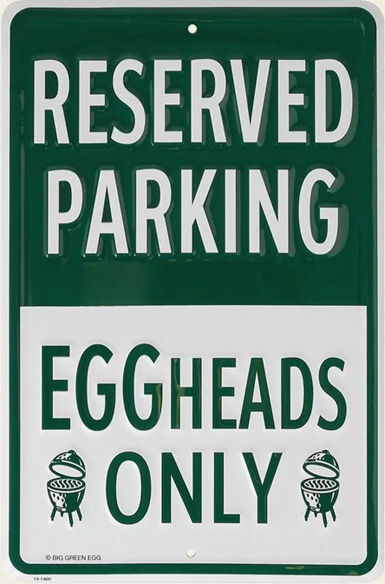 Big Green Egg Eggheads Only Parkingbord - Wit/Groen