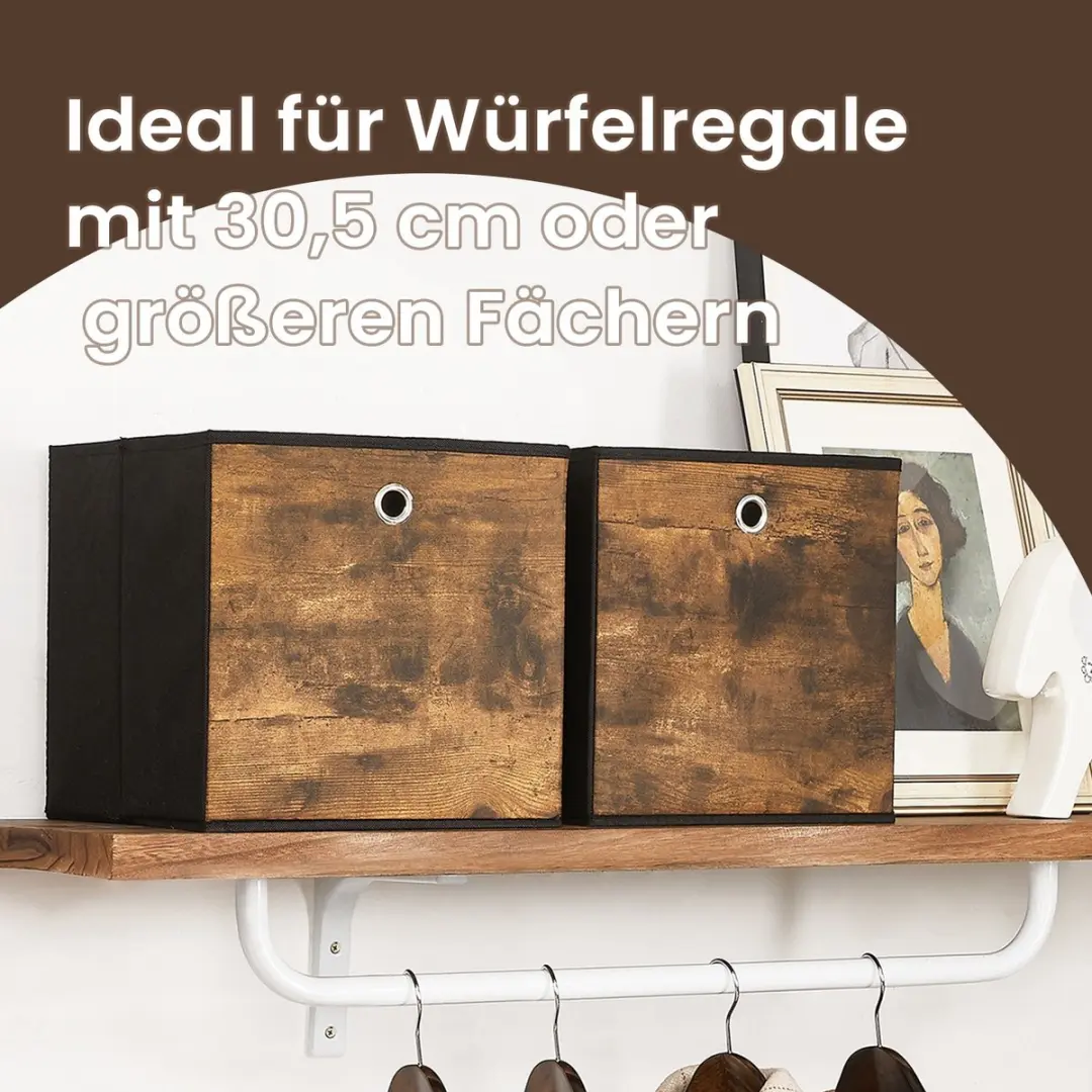 Songmics Opbergdozen Set 6 Stuks - 1L - Bruin/Zwart