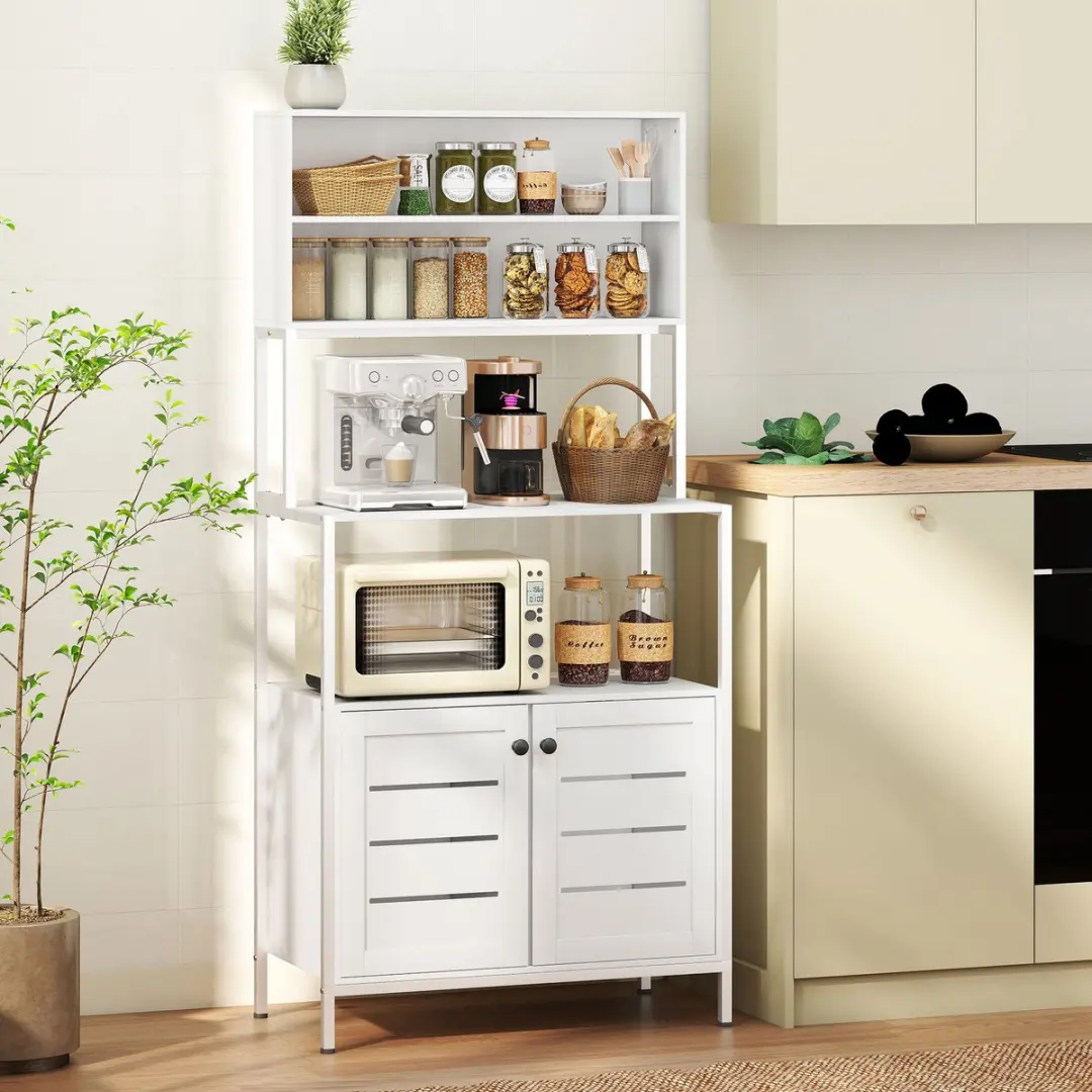 Homcom Keukenopbergplank 80x42x171cm - Wit - afbeelding 6 van 6