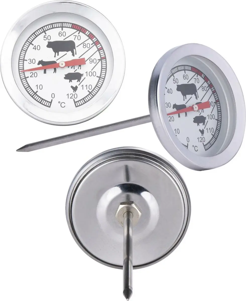 Alpina Vleesthermometer Prikker 0-120°C - 12cm - Zilver
