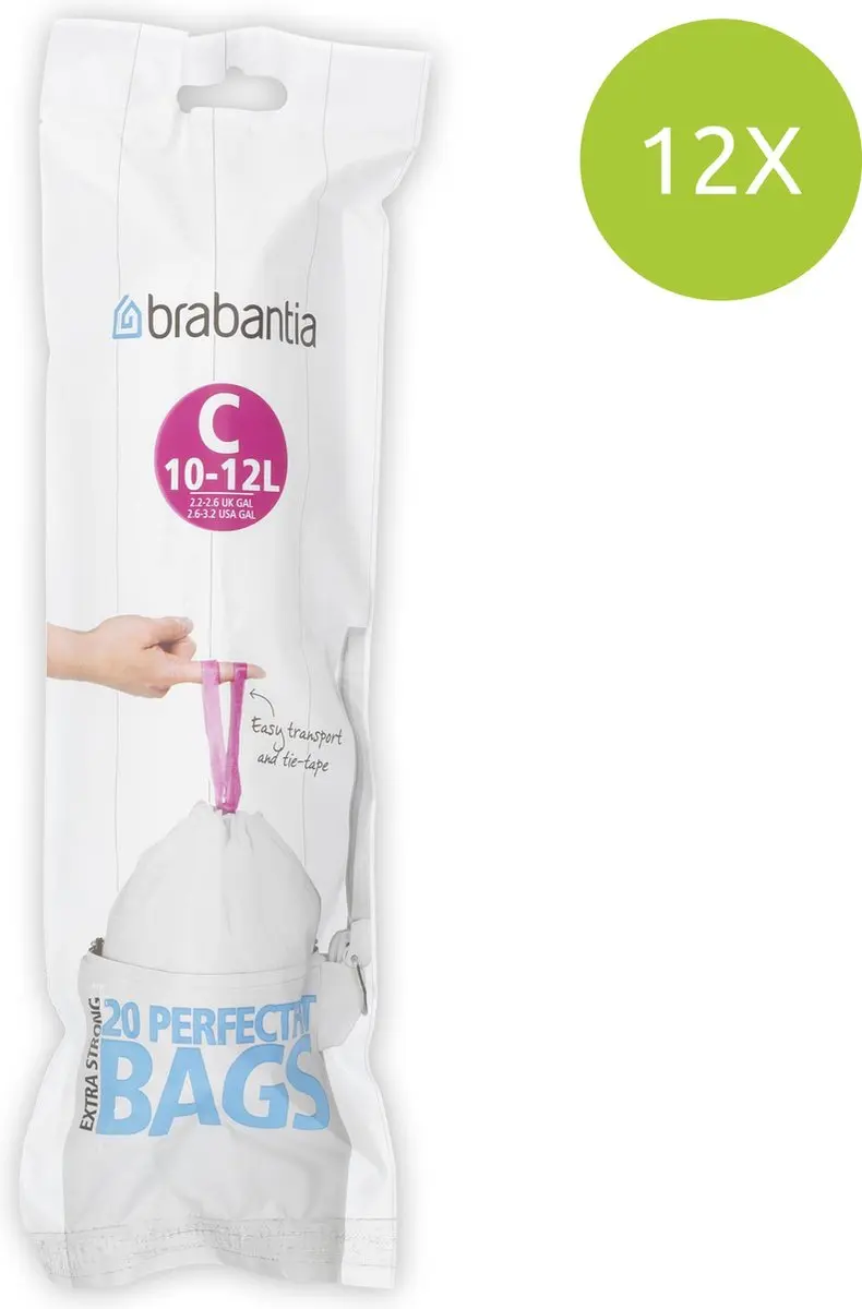 Brabantia Perfect Fit Afvalzakken C 12L - 240 Stuks (12x20)